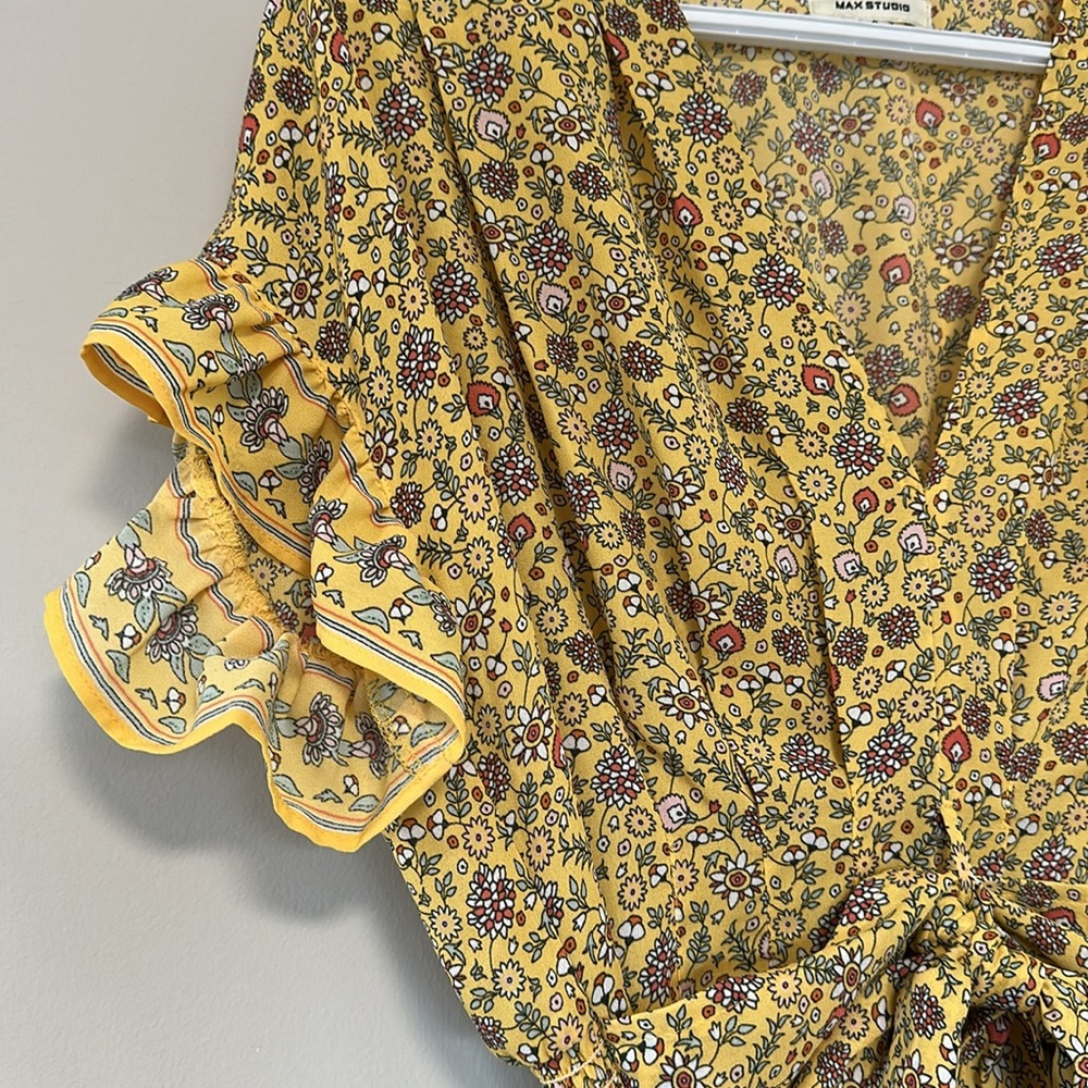 Max Studio Women’s Floral Yellow Midi Dress